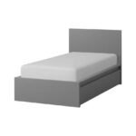 Malm High bed frame/2 storage boxes